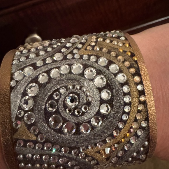 Caroline Rocha Studded Leather Cuff Bracelet